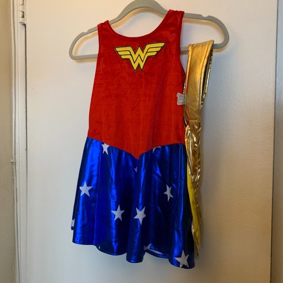 RUBIE'S COSTUMES WONDER WOMAN Costume Dress Cape Belt GIRLS SIZE M - Picture 2 of 7